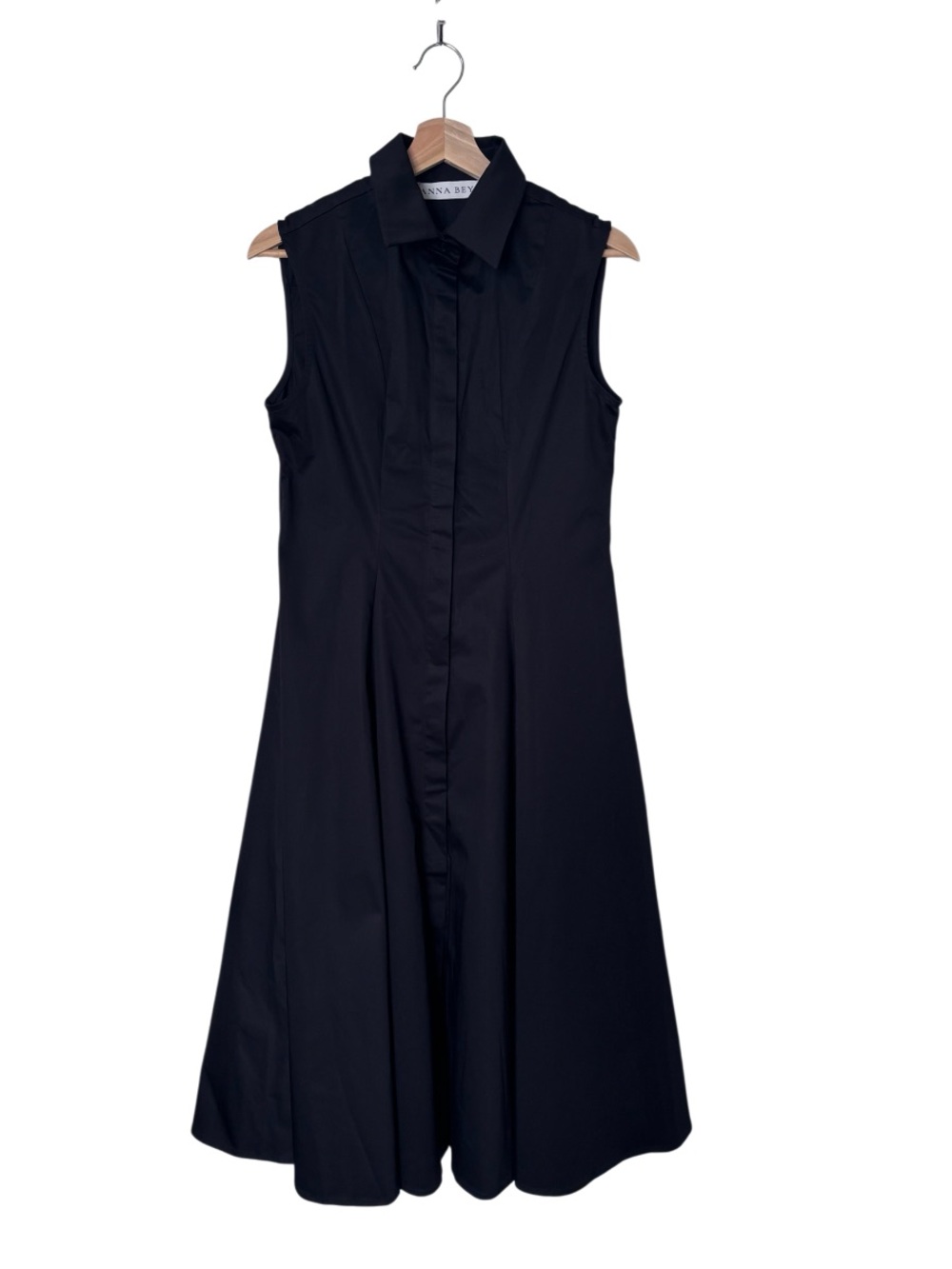 NWT Anna Bey Black Cotton Shirt Dress